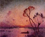 unknow artist Sunset in Briere I oil painting reproduction